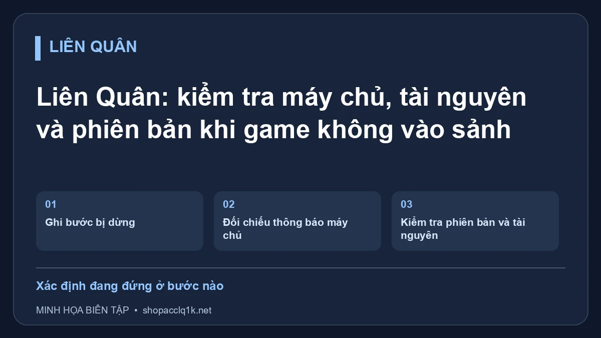 Liên Quân: kiểm tra máy chủ, tài nguyên và phiên bản khi game không vào sảnh