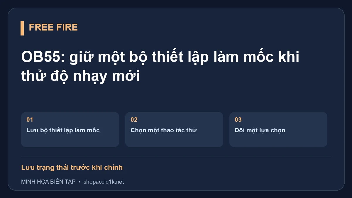 OB55: giữ một bộ thiết lập làm mốc khi thử độ nhạy mới